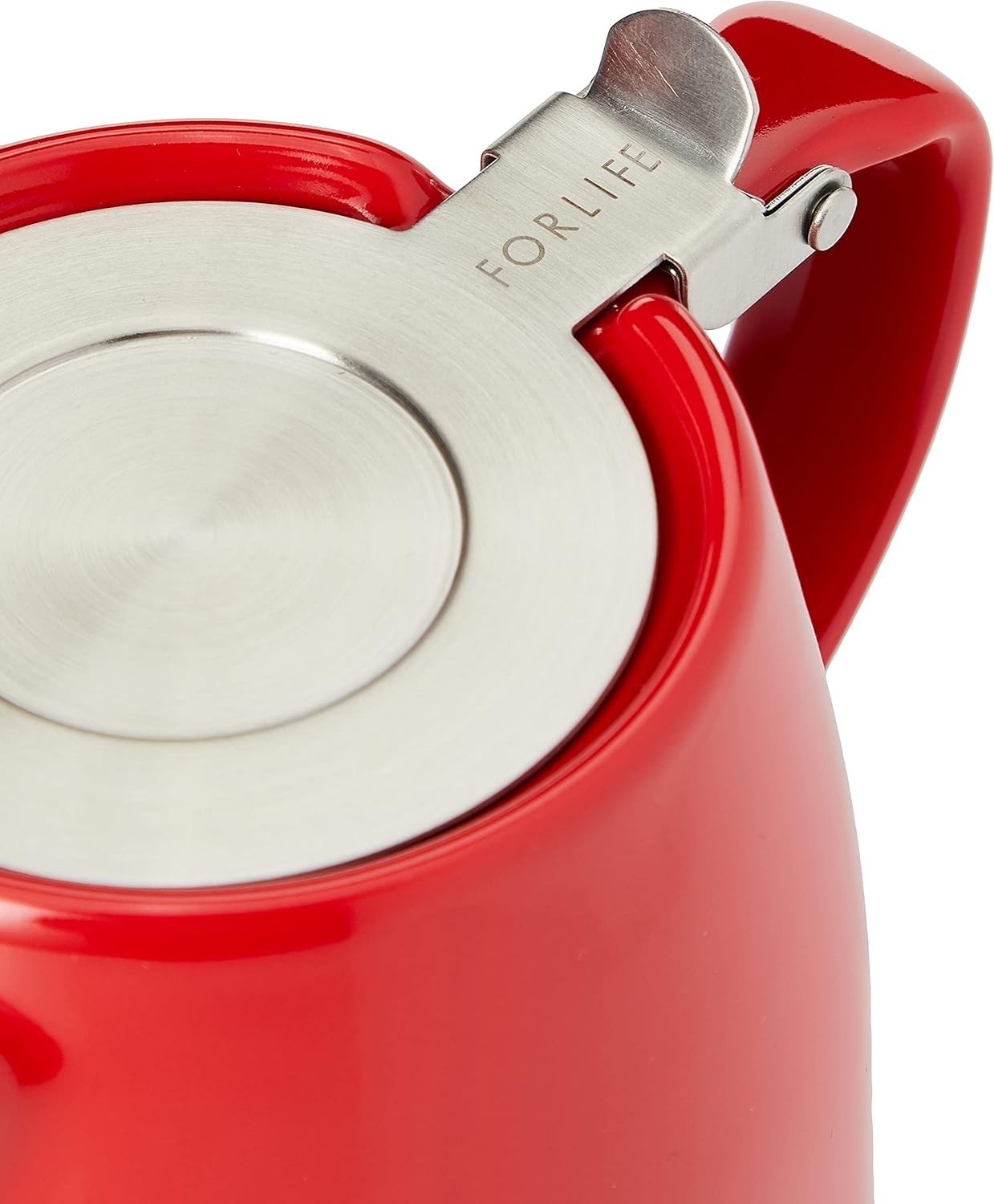530ml Red Ceramic Teapot with Infuser Fine Mesh Tea Pot for 2