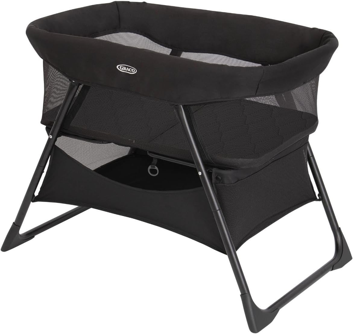 Portable Bedside Baby Bassinet Crib Travel Cot Folding Lightweight with Storage