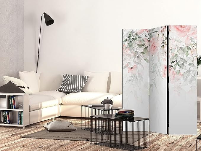 Rose Leaf Acoustic Room Divider 135x172cm Double Sided Folding Screen