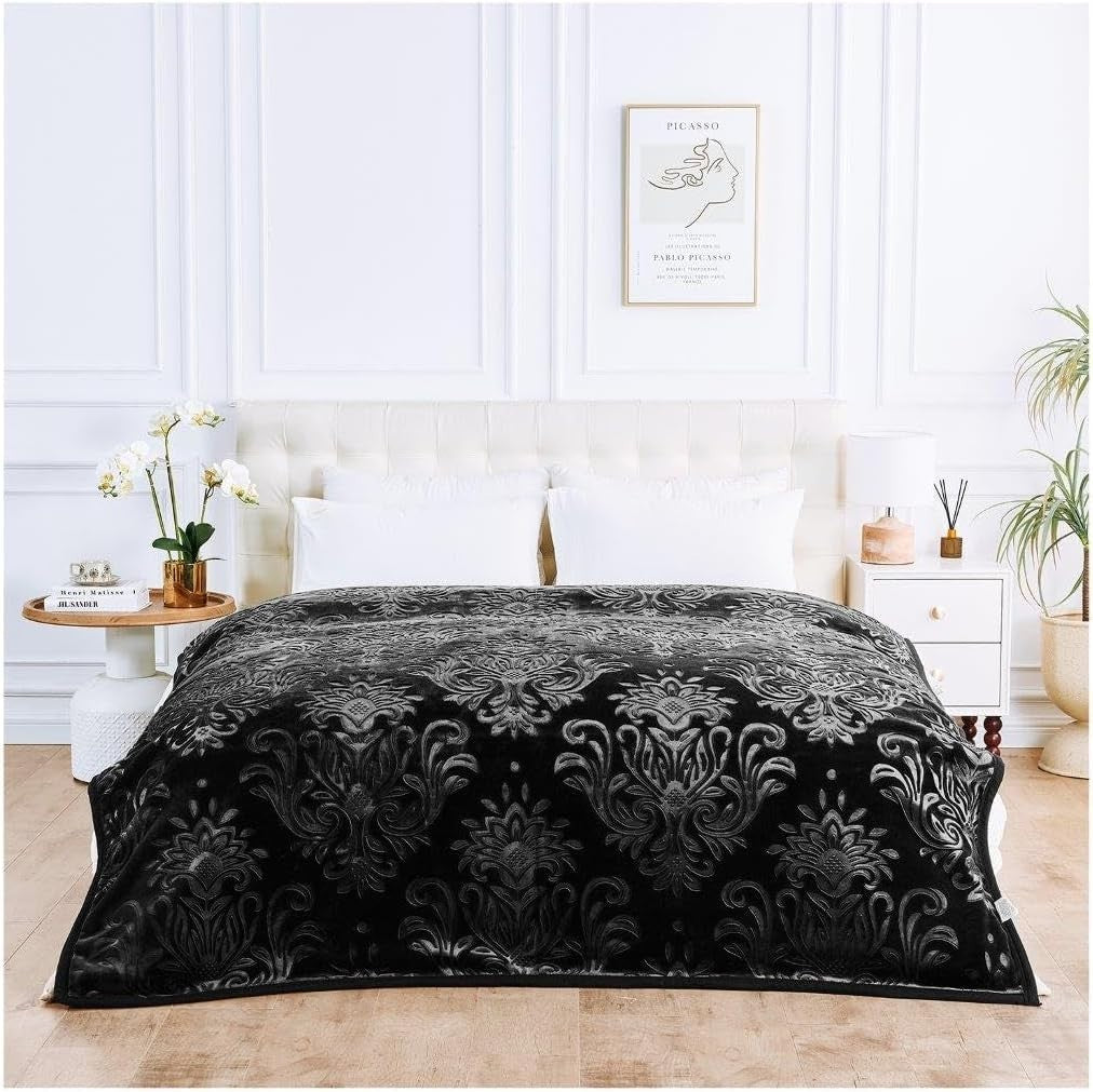 4kg Weighted Blanket King Size 200x240 cm Black for Stress & Anxiety Relief