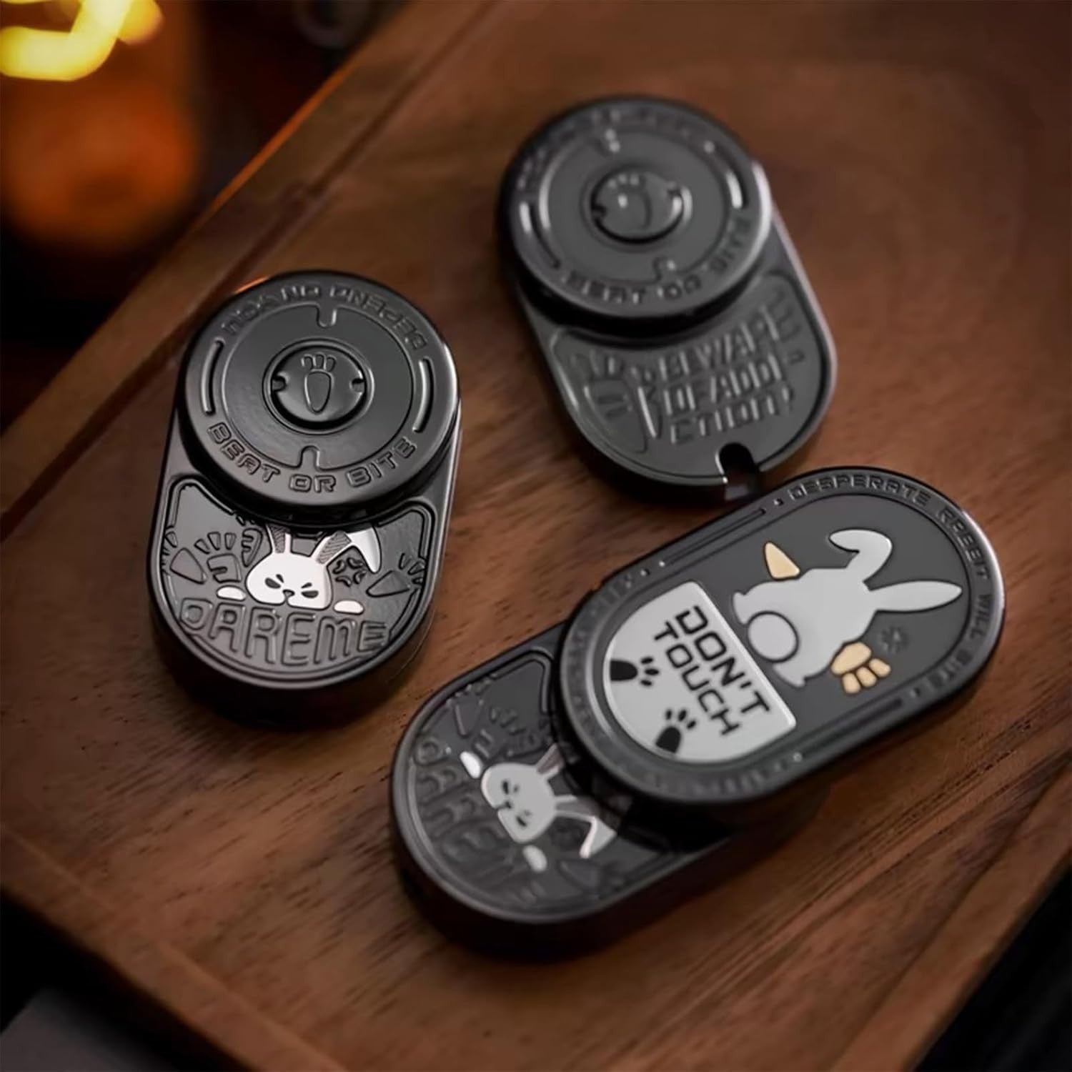 Mixed Black Rabbit Fidget Slider Metal EDC Stress Relief
