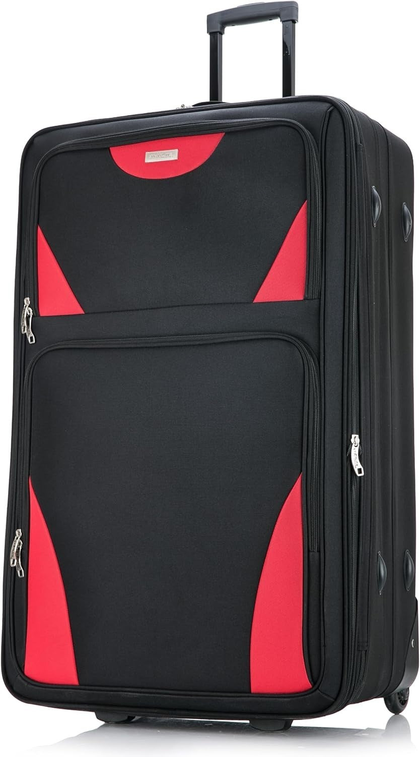 28 Inch Large Expandable Soft Suitcase Lightweight 2 Wheel Trolley