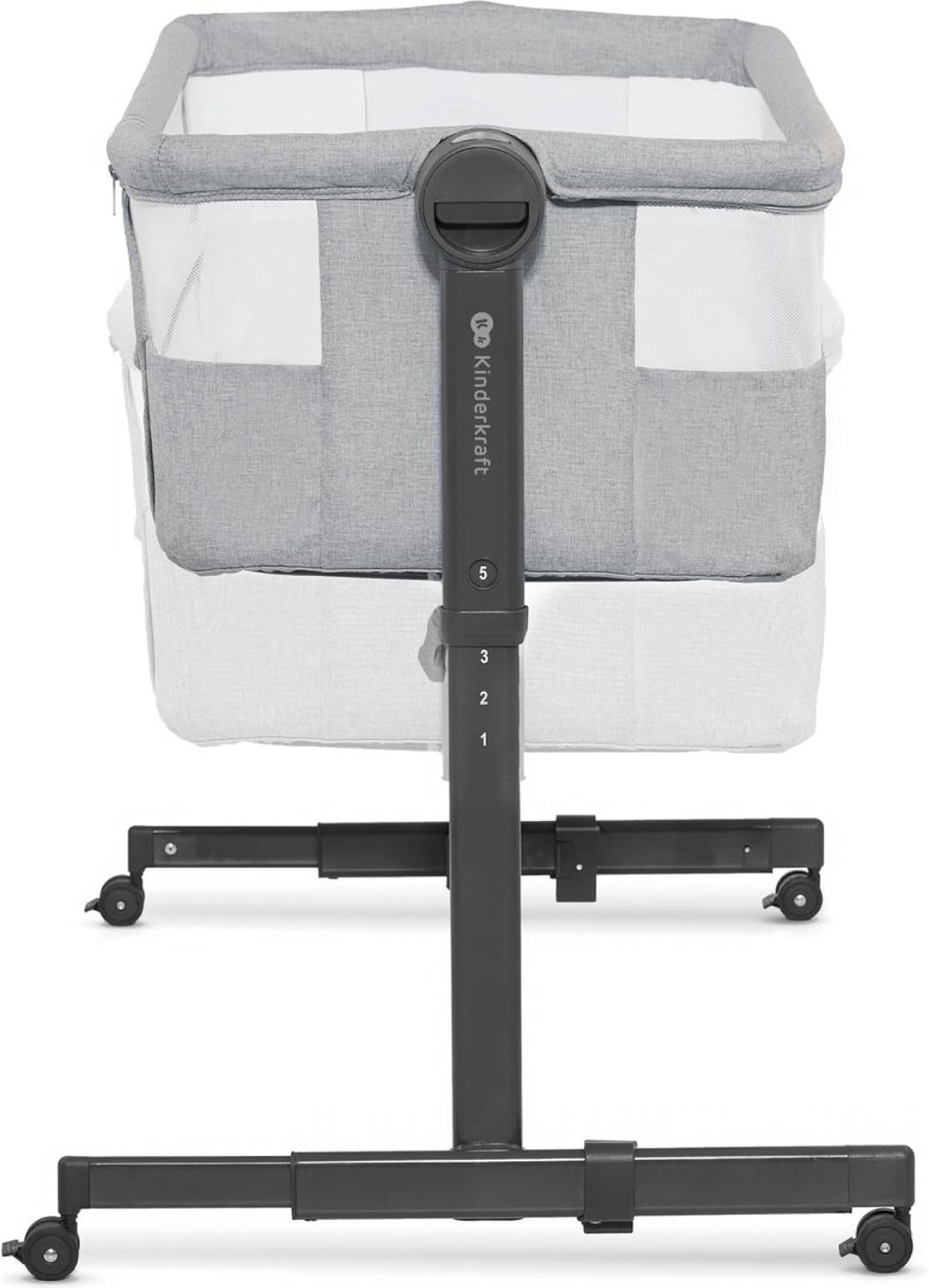 Bedside Baby Crib Co-Sleeper Cot Adjustable Height Travel Bassinet Light Grey