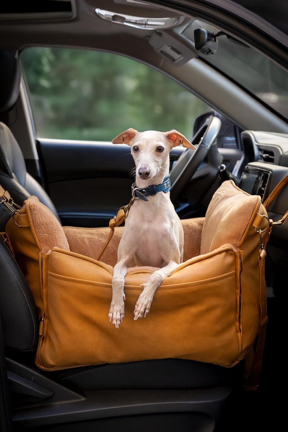 Luxury Dog Booster Car Seat Orthopedic Foam Washable Travel Bed