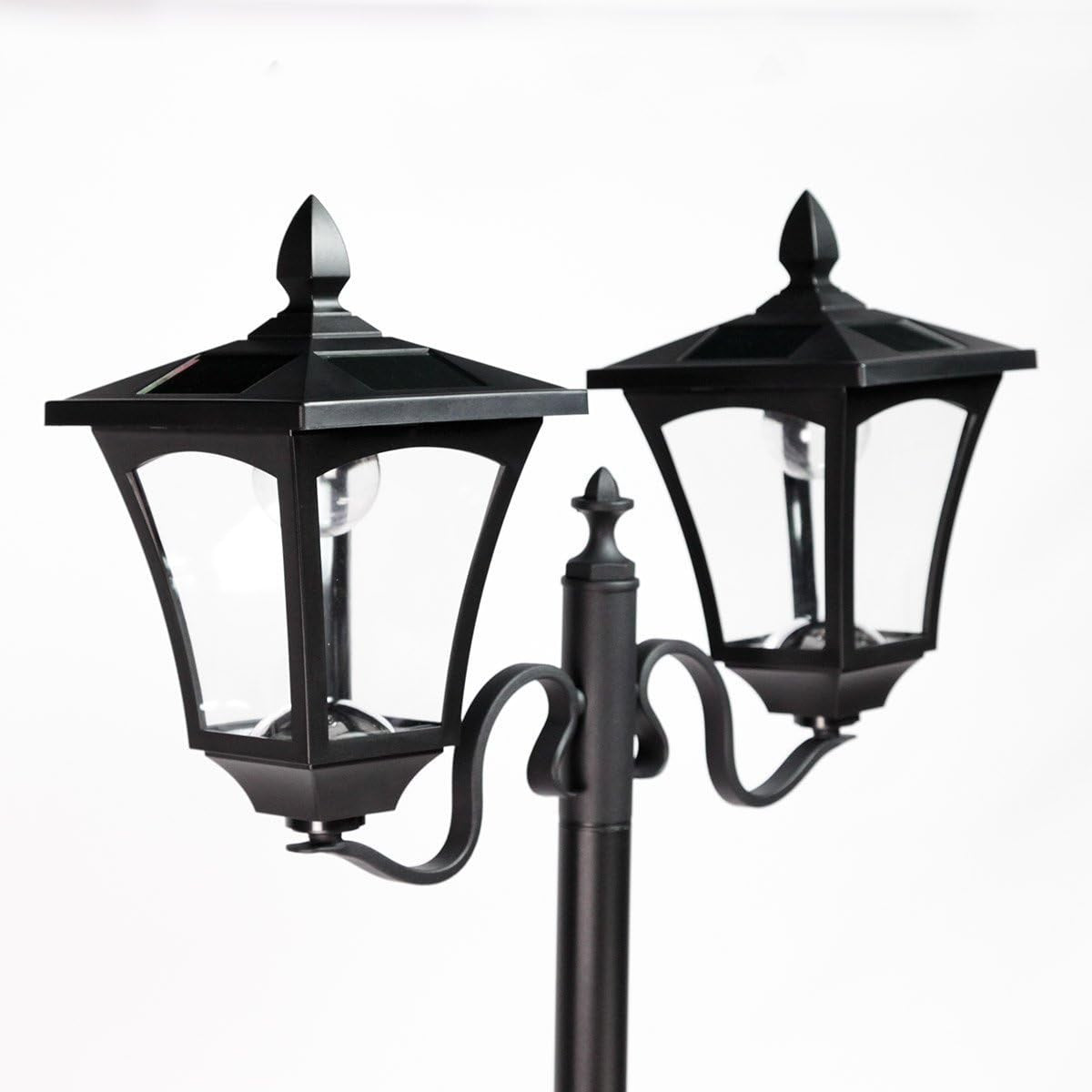Lights 7ft Solar Twin Head Victorian Lamp Post Warm White