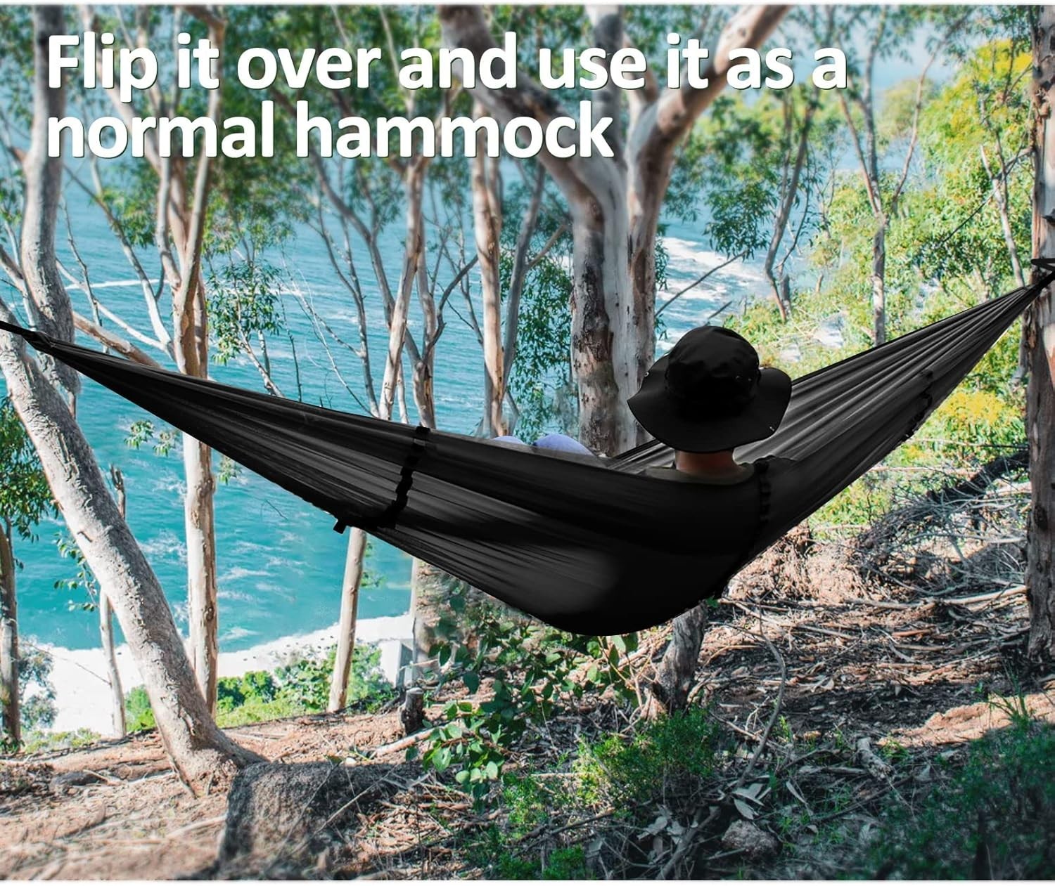 Camping Hammock with Mosquito Net 300kg Load 275x140cm Portable Outdoor Travel