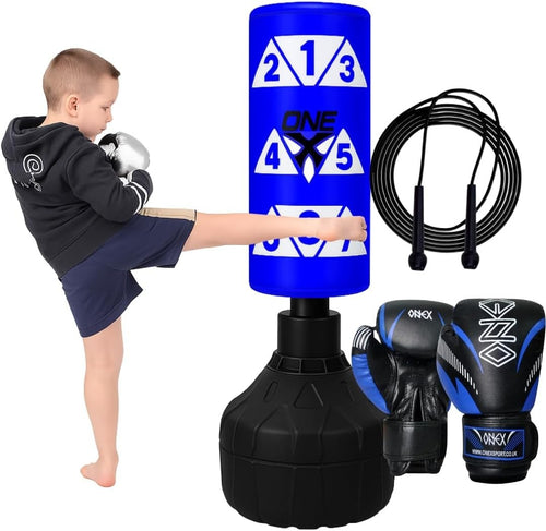 Junior Free Standing Boxing Punch Bag 3.5FT Kids Training Gloves