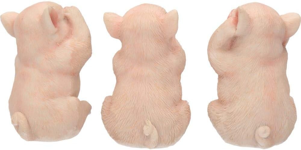 Three Wise Pig Figurines Resin 9.5cm Cute Ornament Set Home Decor Gift