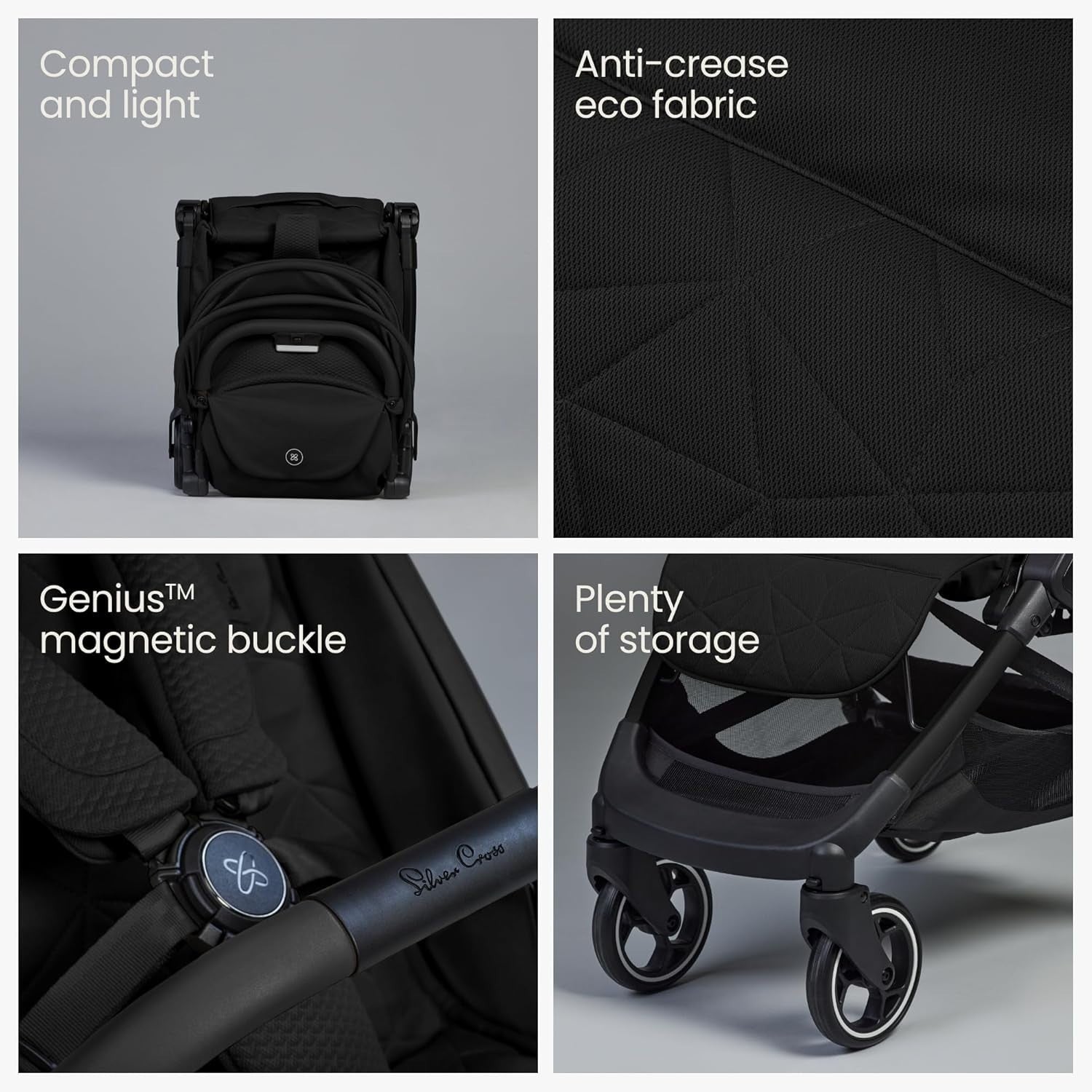 Ultra Compact Travel Pushchair One-Hand Fold Lie-Flat Newborn–4Y 22kg Space