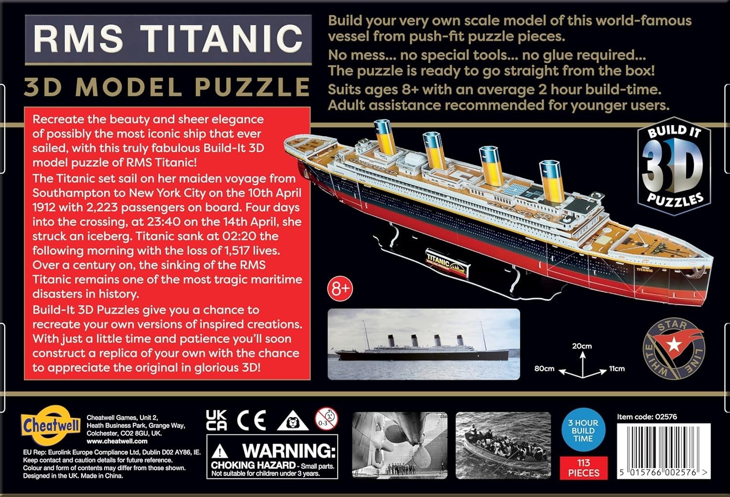 Large 3D Titanic Ship Puzzle – No Tools, Stunning Model Kit for All Ages