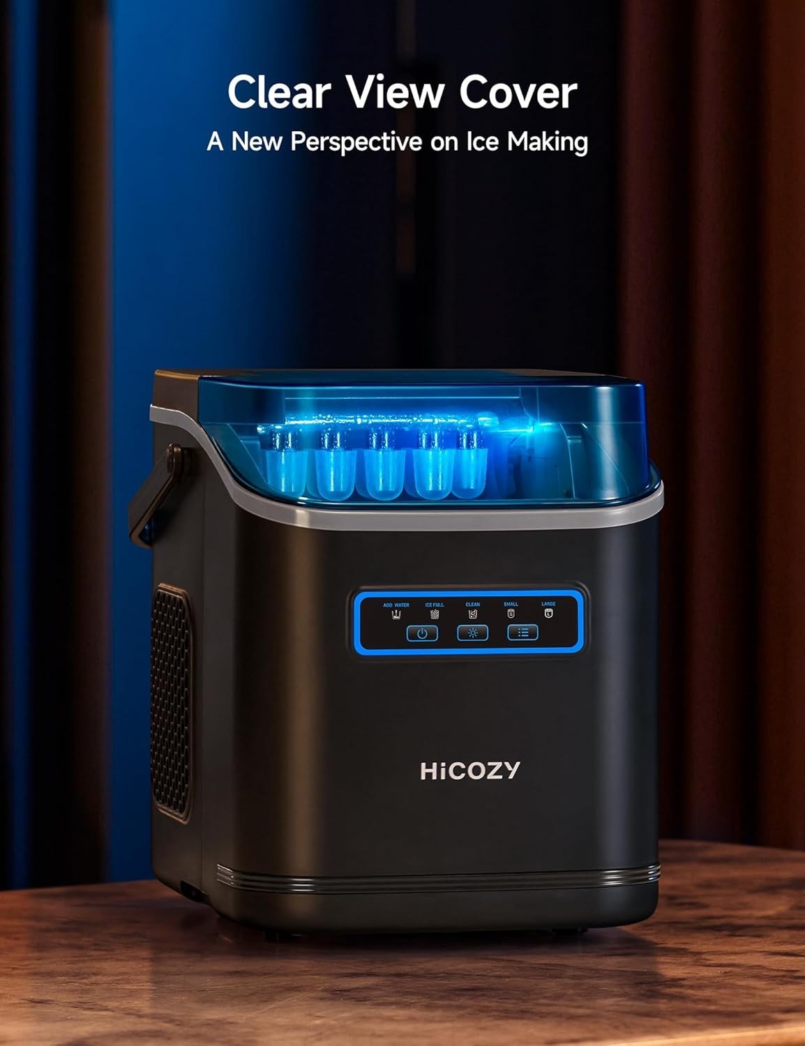 Countertop Ice Maker 12kg/24H Self Cleaning Portable Fast Ice 6 Min Black
