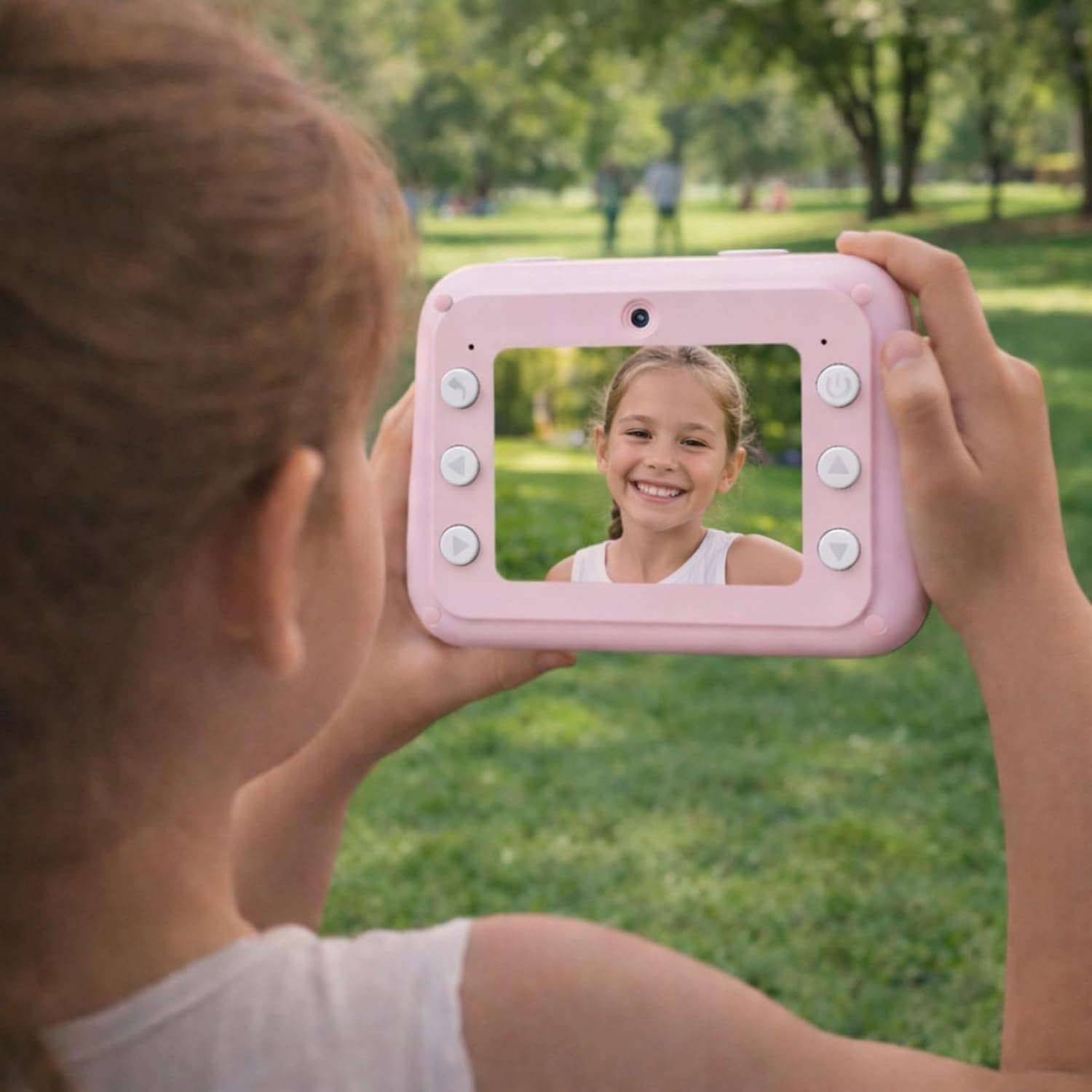 Kids Instant Print Sticker Camera Dual Lens 120 Stickers SD Card