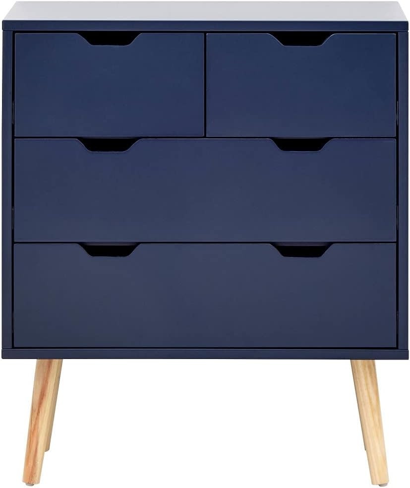 Modern 4 Drawer Chest Storage Unit Scandinavian Style Bedroom Furniture