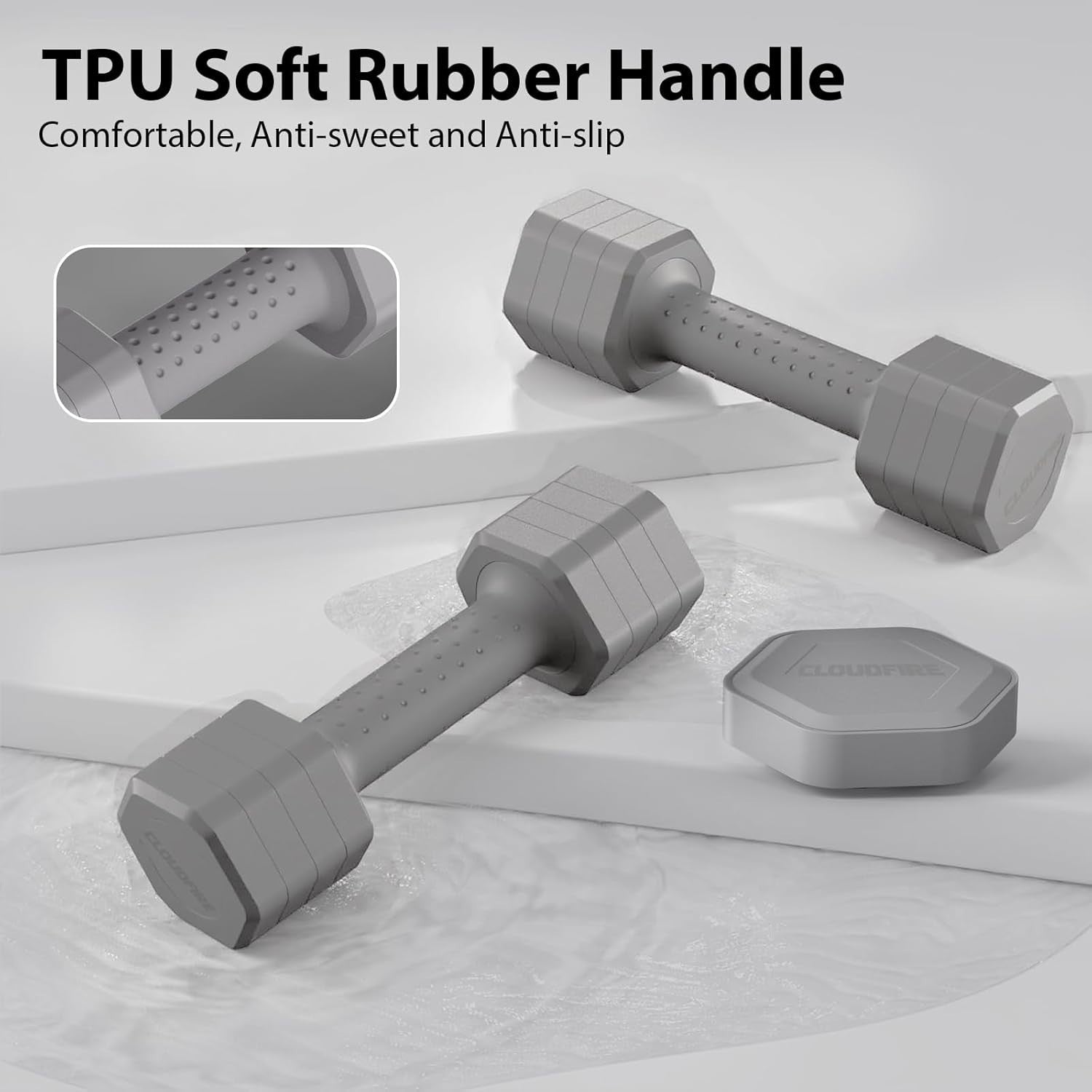 4 in 1 Adjustable Dumbbells Pair 1–5kg Soft Grip Home Fitness Set