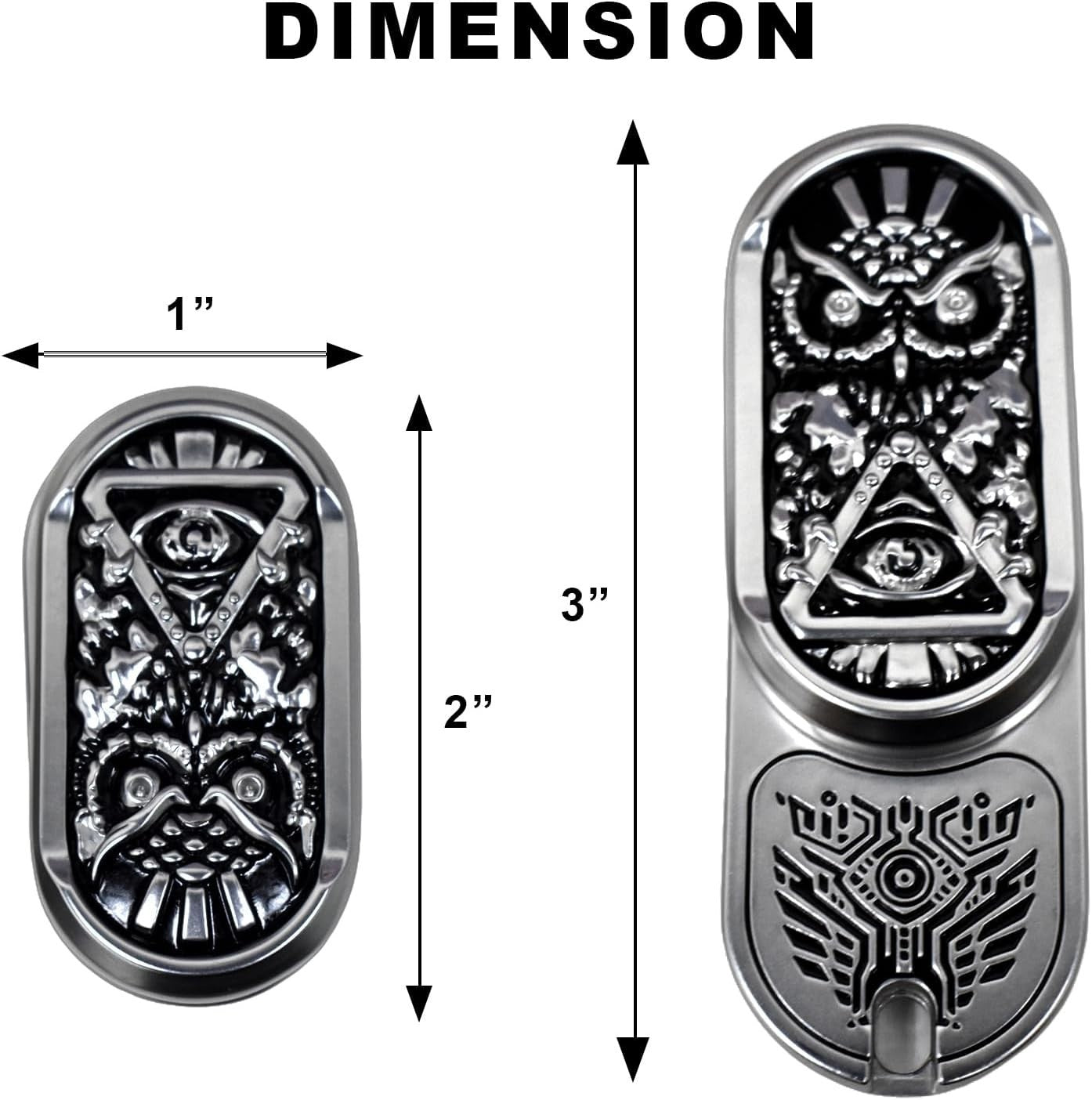 Metal Owl Fidget Slider Haptic Coin Dual Side ADHD Stress Relief