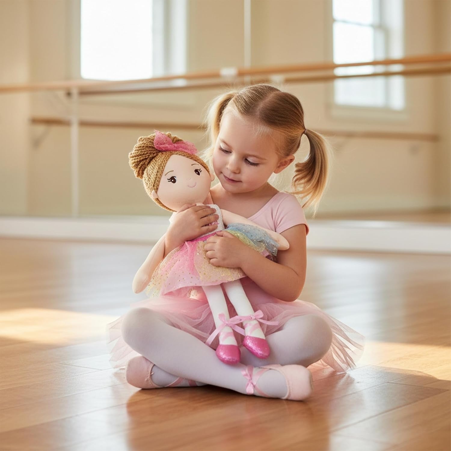 Custom Name 40cm Ballerina Plush Doll Soft Ballet Keepsake Gift