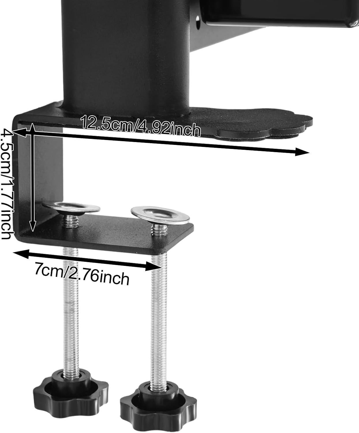 Clamp-On Desk Pegboard 60cm 2-Tier Desktop Organizer Shelf Privacy Panel Black