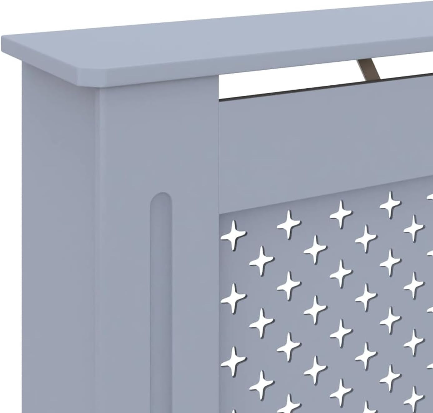 Anthracite Radiator Cover 172x19x81cm MDF Heating Cabinet | Modern Slatted
