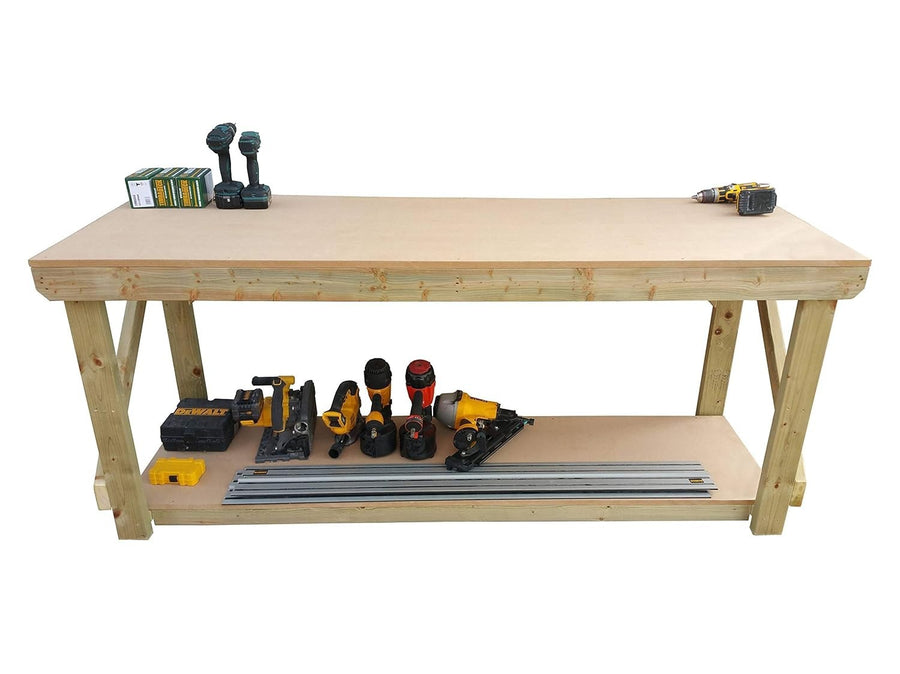 6ft Heavy Duty Wooden MDF Workbench – Strong Construction Timber Work Table