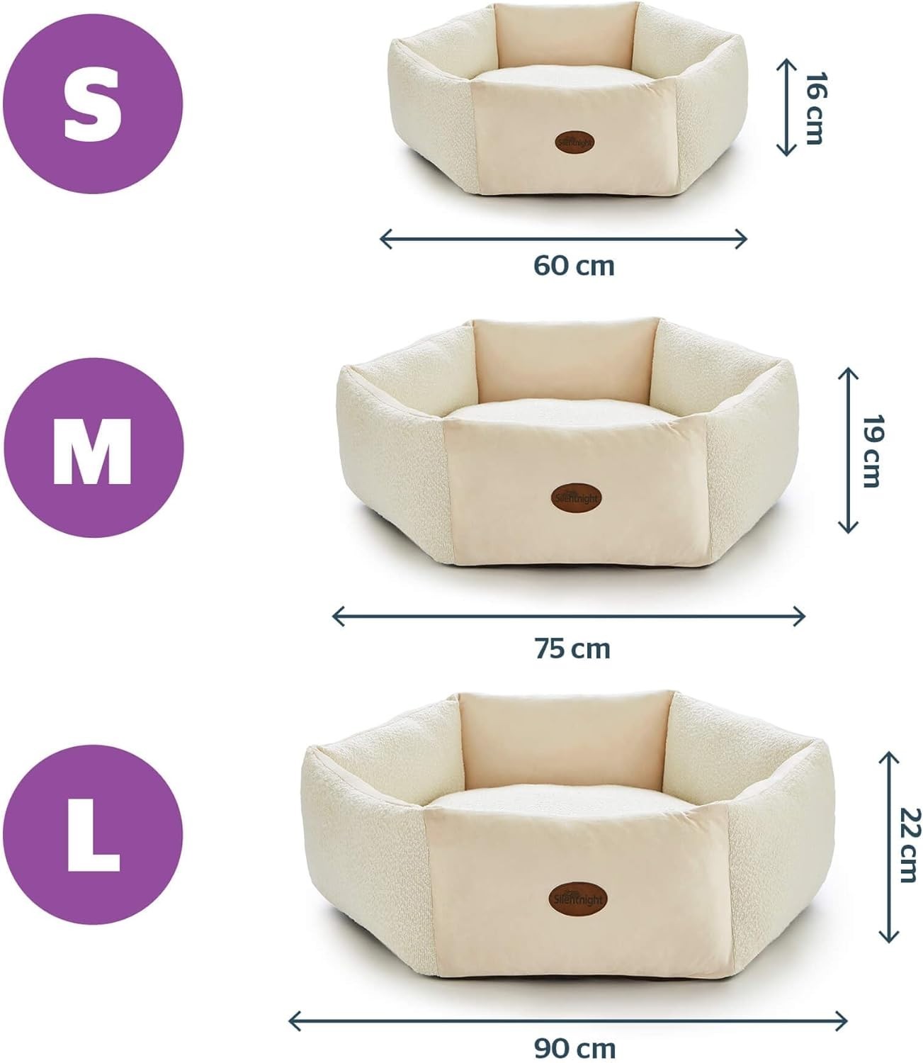 Medium Donut Dog Bed 75x19cm Plush Washable Calming