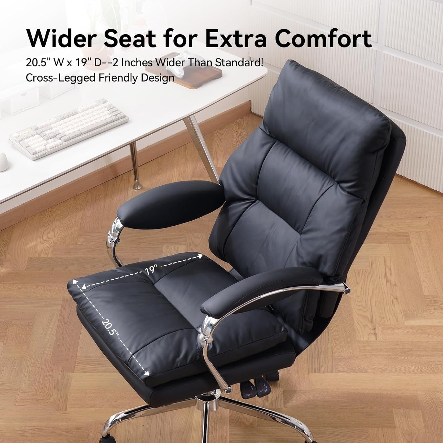 Heated Massage Office Chair Recliner Footrest Ergonomic High Back Black