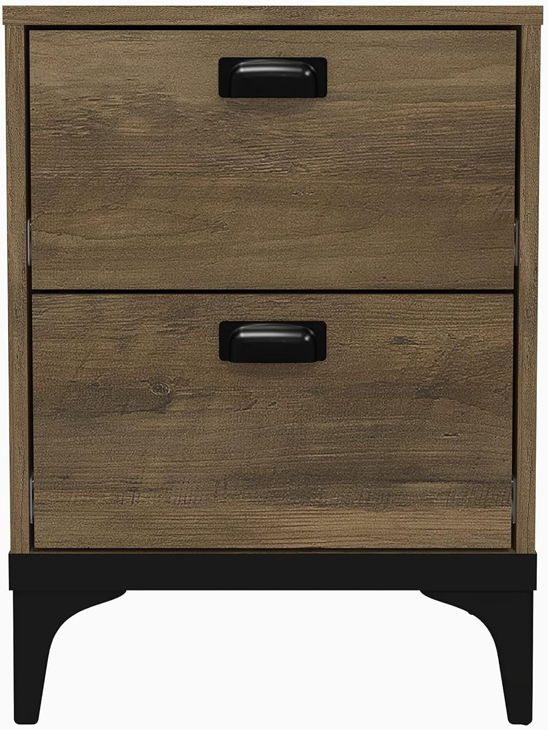 2 Drawer Bedside Table Knotty Oak Storage Unit Nightstand Cabinet