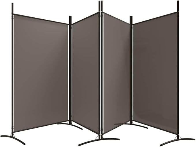 4 Panel Folding Room Divider Anthracite Privacy Screen 346x180cm Fabric