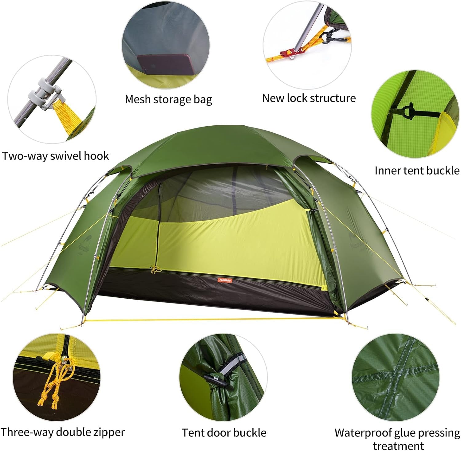 2-3 Person 4 Season Backpacking 4000mm Waterproof Lightweight