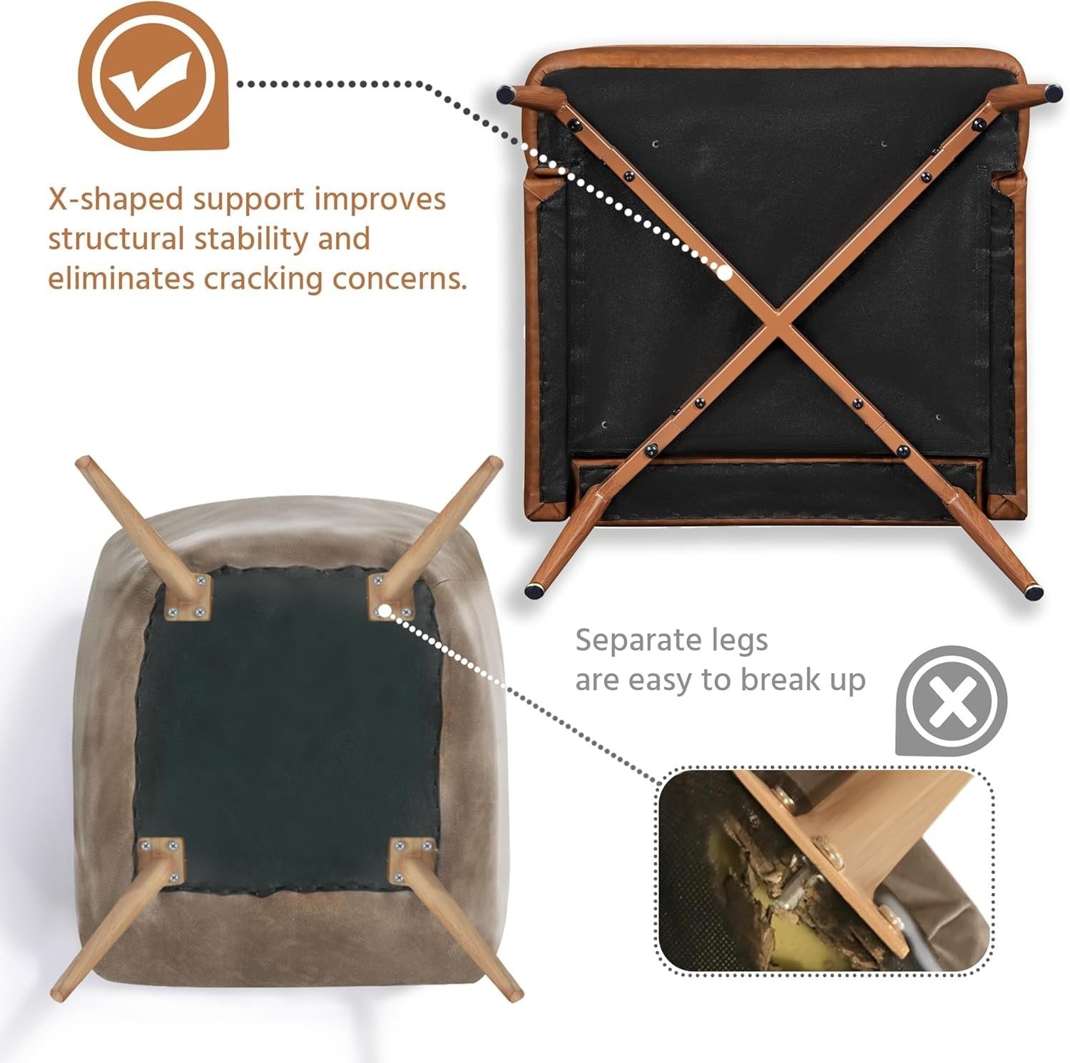Brown PU Leather Accent Chair Lounge Tub Armchair with Cushion Retro