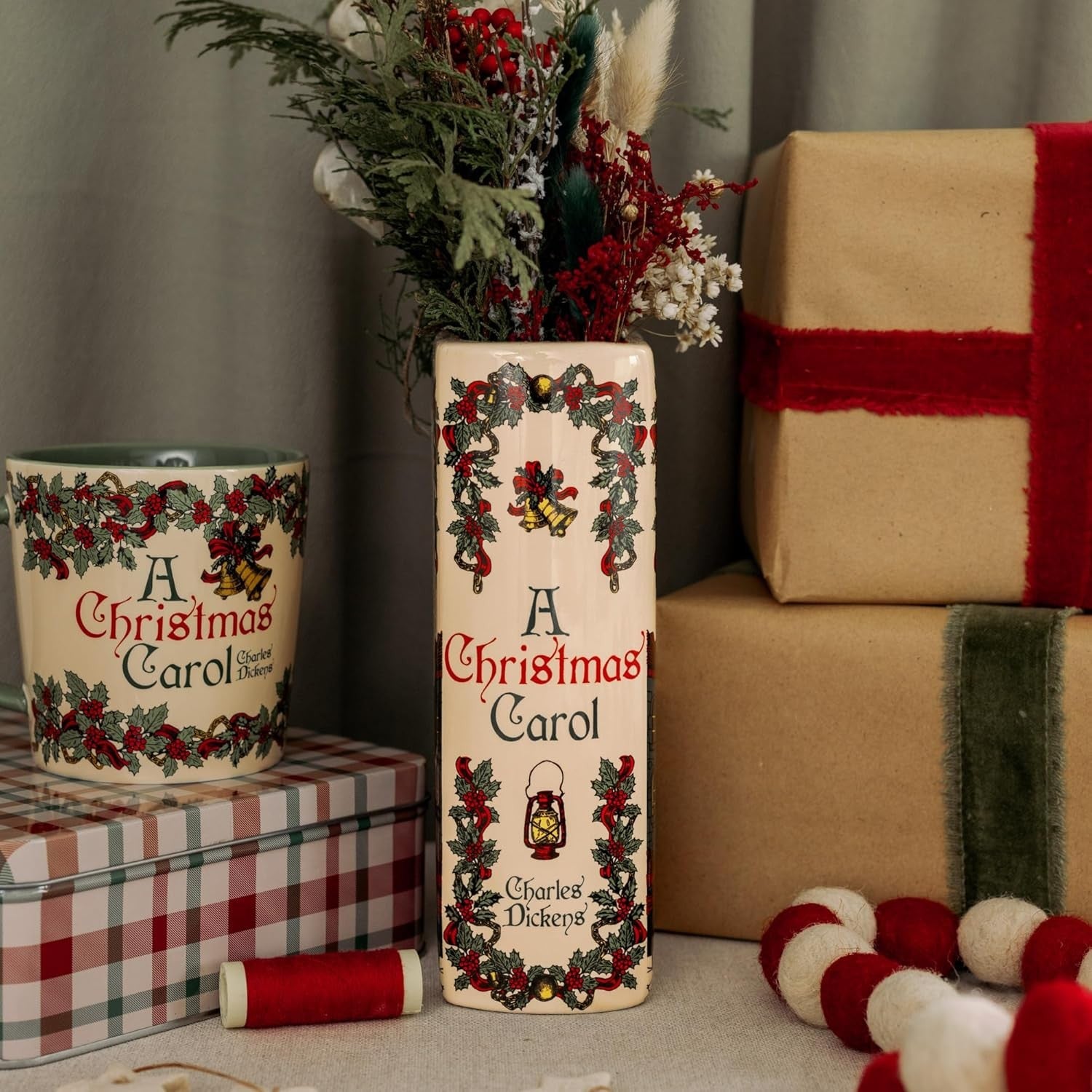 Book Shaped Ceramic Vase Decorative Novel Design Unique Home Shelf Display