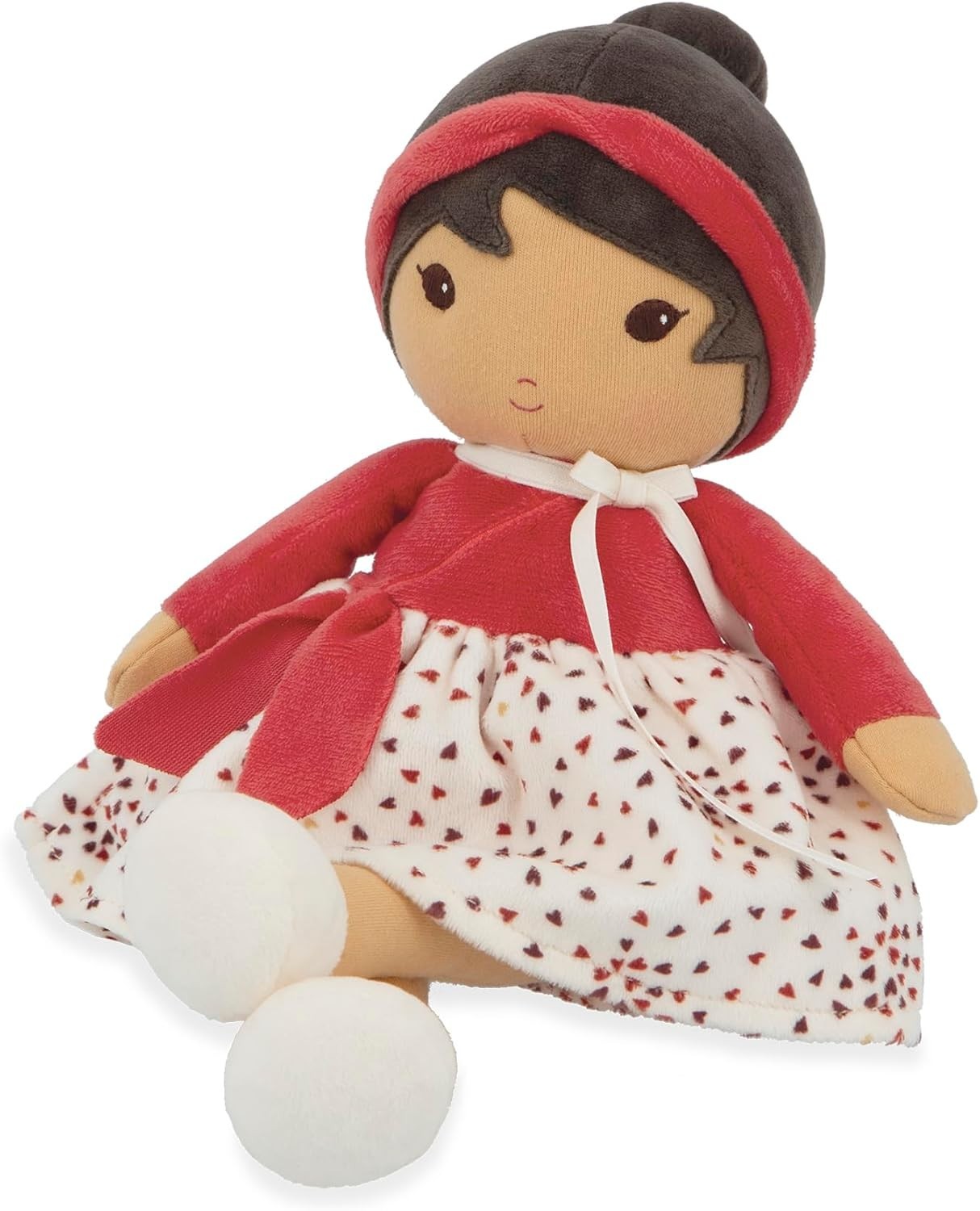 32cm Soft Fabric Rag Doll Micro Velvet Skirt Personalised Ribbon Newborn Gift