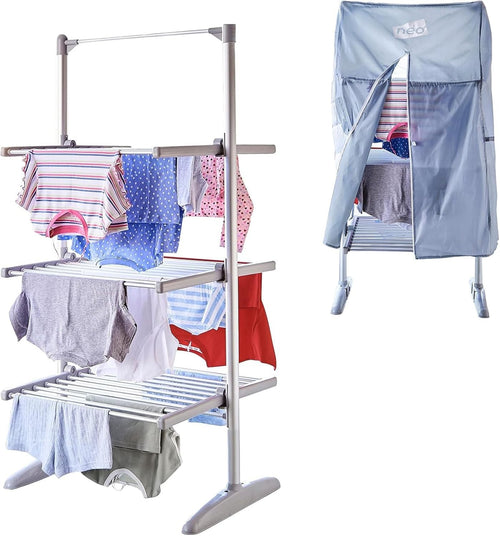 Heated Clothes Airer 3 Tier Electric Folding Indoor Drying Rack 36 Rails