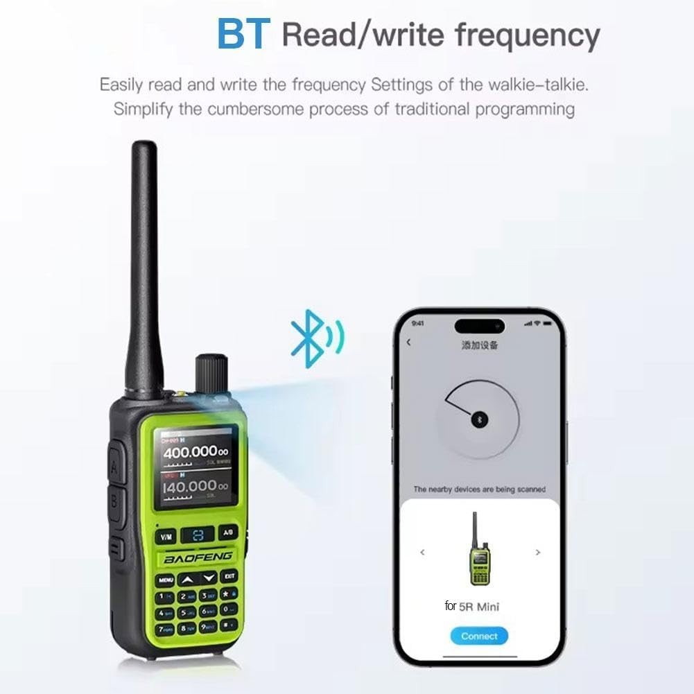 Mini Dual Band Ham Radio 999 Channels Bluetooth VOX Type-C Portable