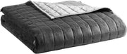 9kg Cooling Velvet Weighted Blanket, Dark Grey/Light Grey 152x203cm