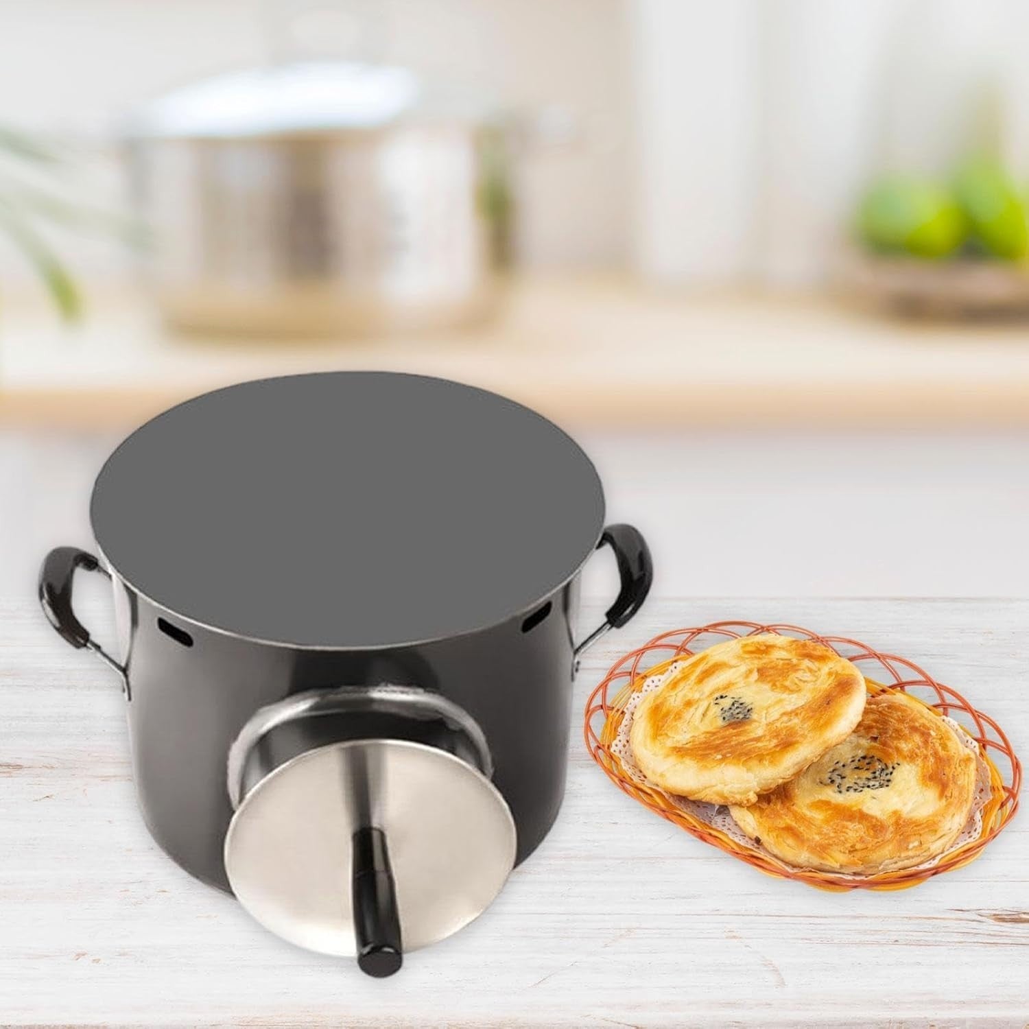 Stainless Steel Crepe & Pancake Maker Non-Stick Shaobing Oven | Easy-Clean 32cm