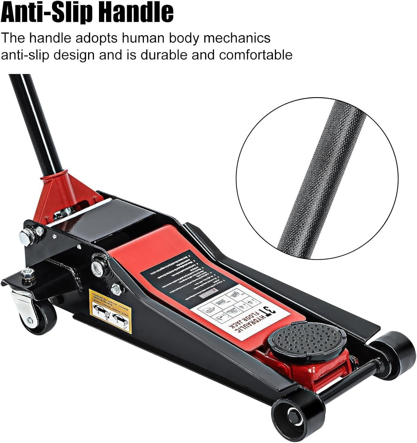 3 Ton Low Profile Trolley Jack Heavy Duty 85–470mm Dual Pump Fast Lift for Cars