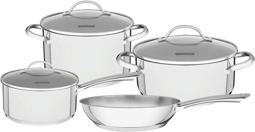 4Pcs Stainless Steel Cookware Set with Lids Induction & Dishwasher Safe