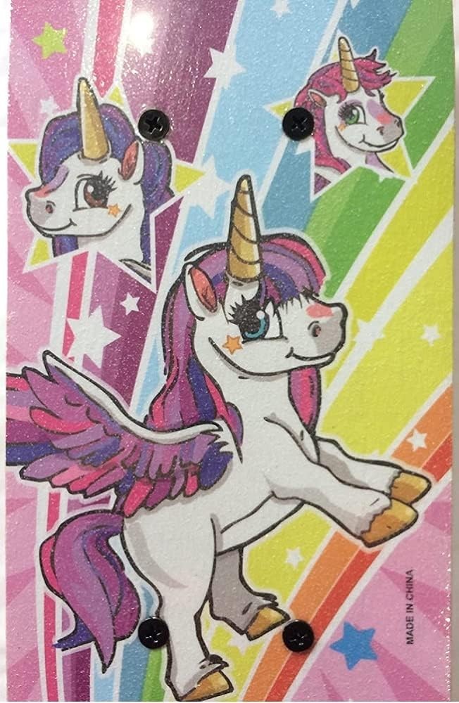 Kids Unicorn Skateboard 43cm Light-Up Wheels Mini Maple Board