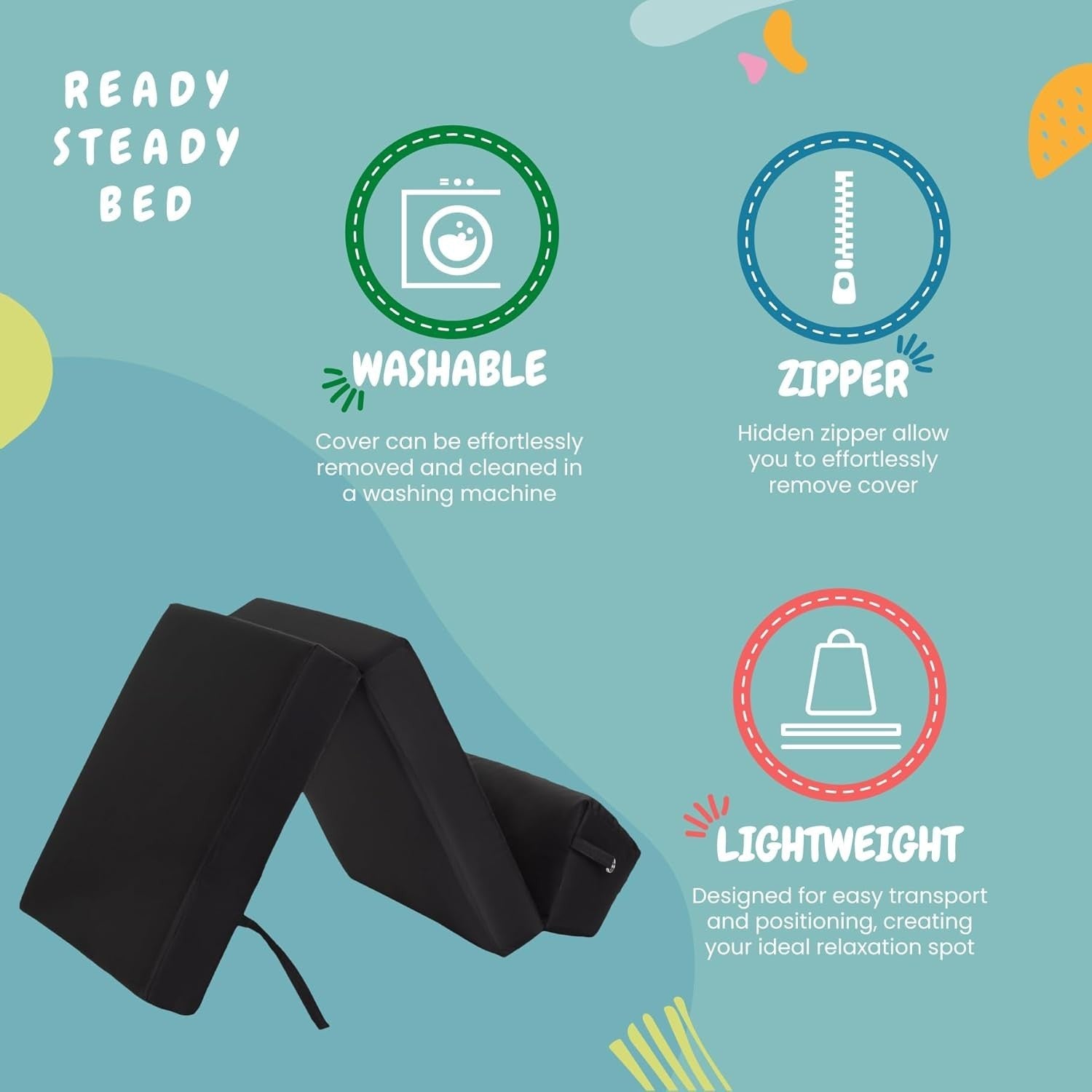 Black Z Bed Chair Sofa Futon Single Mattress – Fold Out Guest Bed