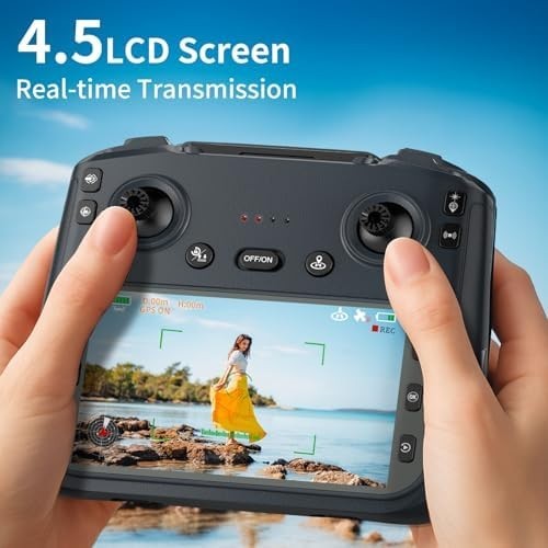 GPS Drone with 4K Camera, 4.5" LCD Screen, Auto Return & Obstacle Avoidance