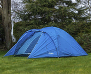 Blue 4-Person Camping Tent – Double Skin Dome Tent Festival Tent