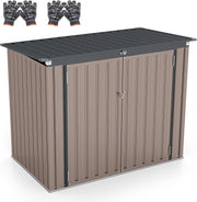6x3 ft Metal Garden Shed Outdoor Storage Lockable Doors & Flip Lid