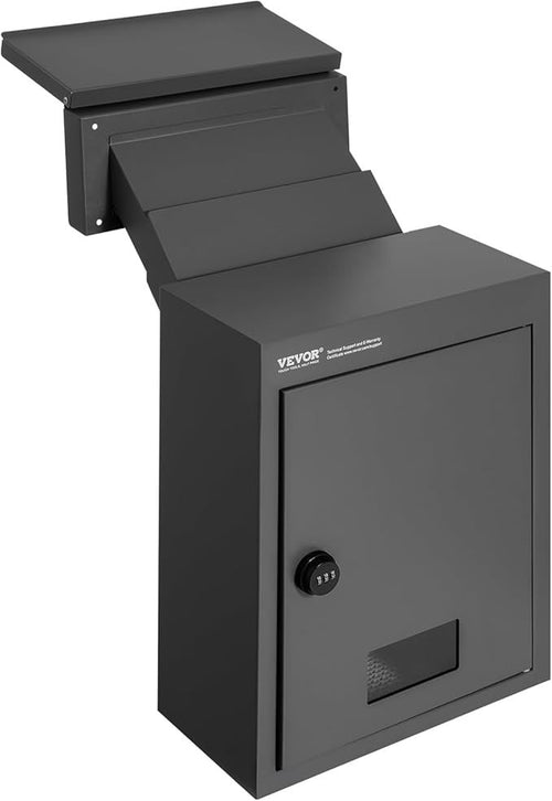 Secure Wall Mount Mail Drop Box – Heavy Duty Steel, Rainproof, Combo Lock