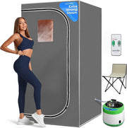 Portable Infrared Home Sauna Box – One-Person Steam Sauna with Chair & Foot Pad