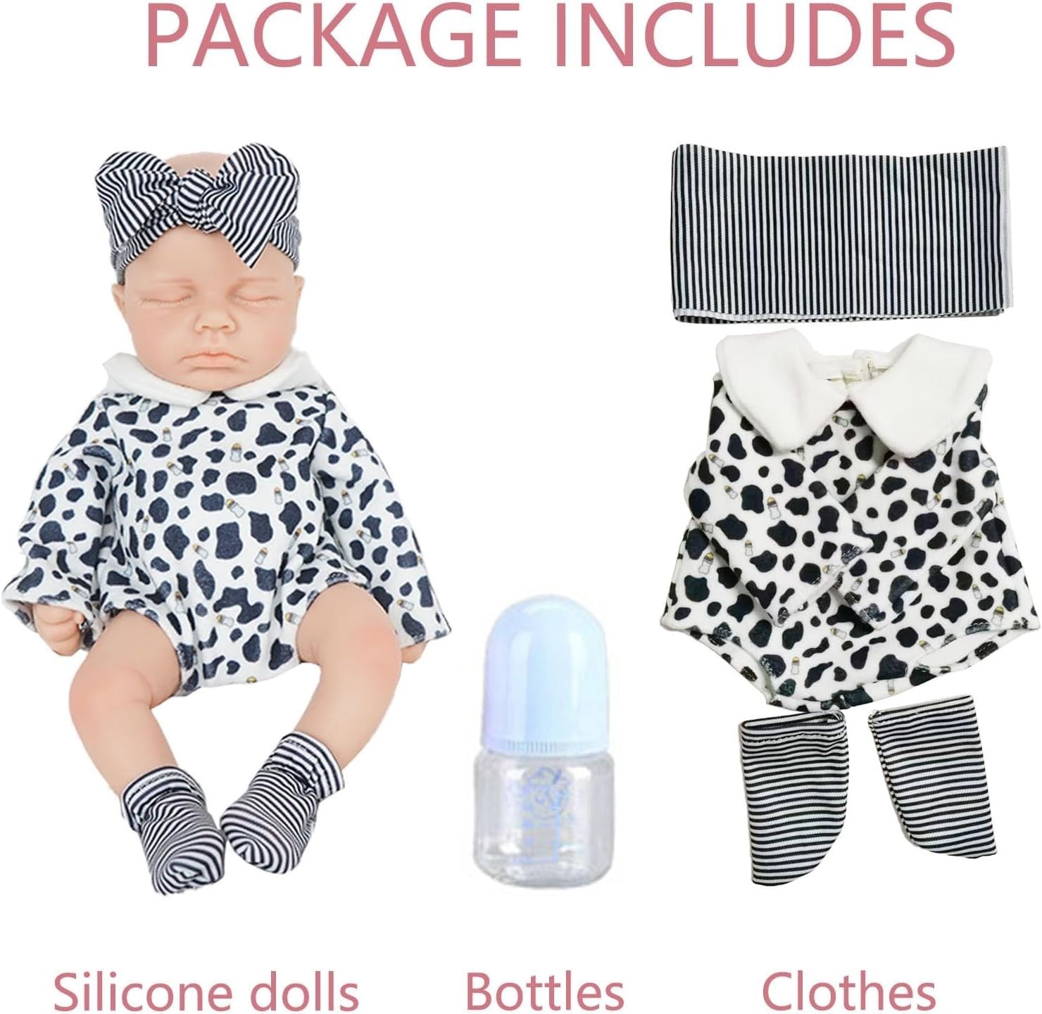 12” Full Silicone Reborn Baby Doll Boy Sleeping Pose Realistic Veins