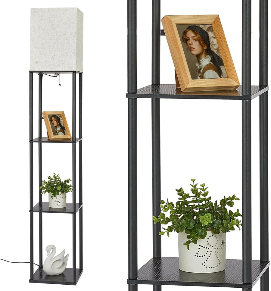 LED Floor Lamp with Shelves Dimmable Standing Light for Living Room