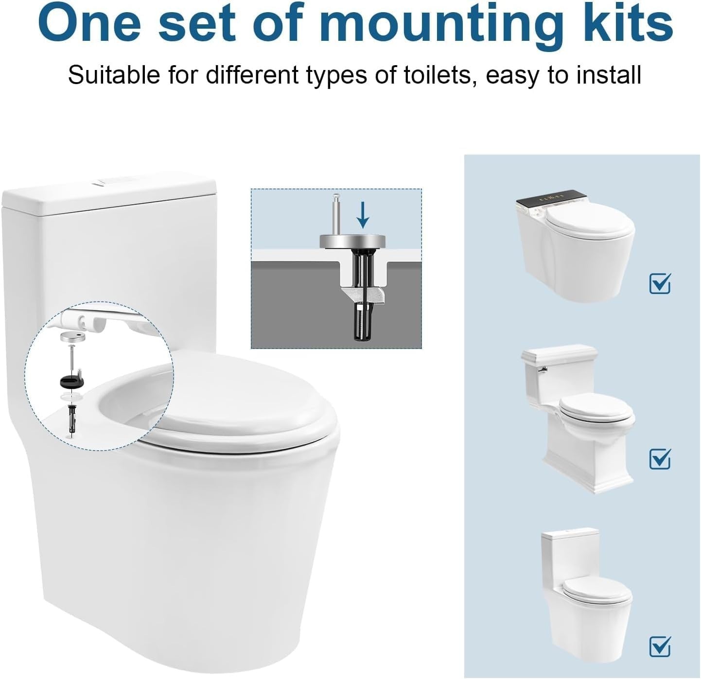 O-Shaped Toilet Seat Soft Close Quick Release Duroplast Adjustable Hinges 175kg