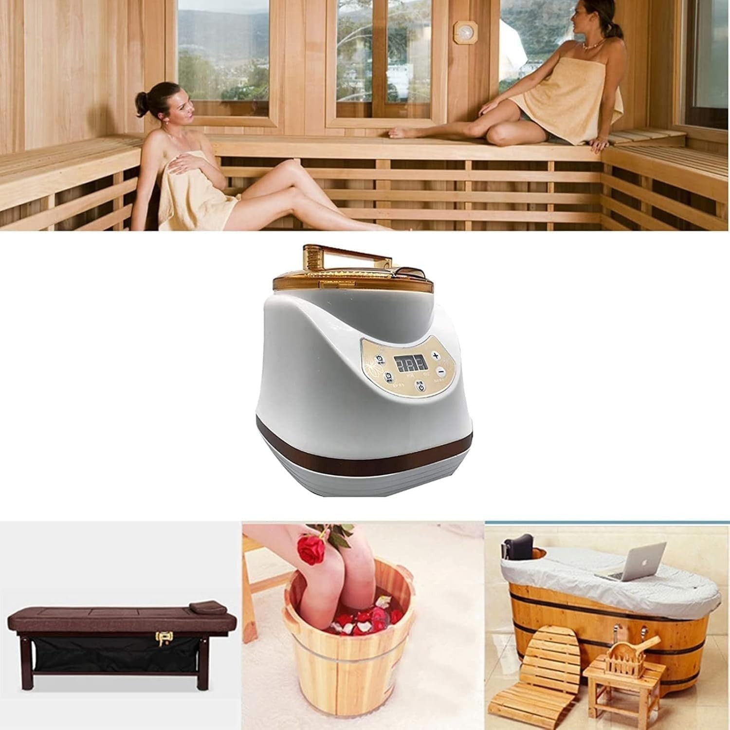 2000W 2L Portable Sauna Steam Generator w/ Remote – Home Spa & Wellness