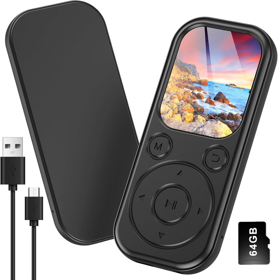 64GB Bluetooth MP3 Player Black 2.01" HD Screen FM