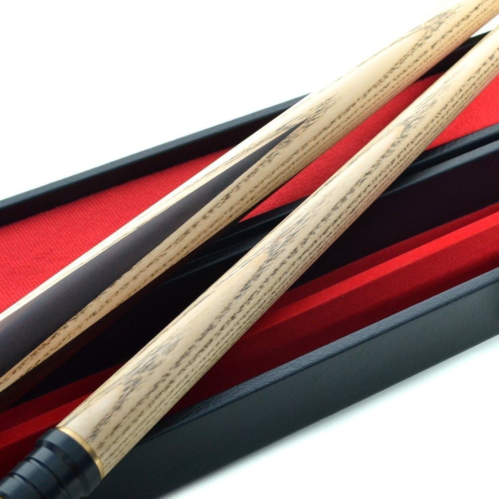 57” Ash Snooker Pool Cue 2 Piece 18oz 9.5mm Tip Leatherette Case